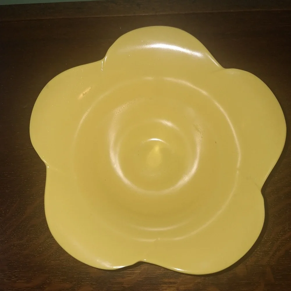 Zak! Designs Yellow Ombre Flower Melamine Nesting Bowls Serving Mixing Set Of 4